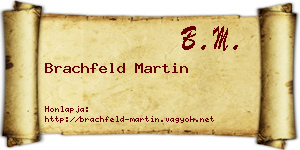 Brachfeld Martin névjegykártya